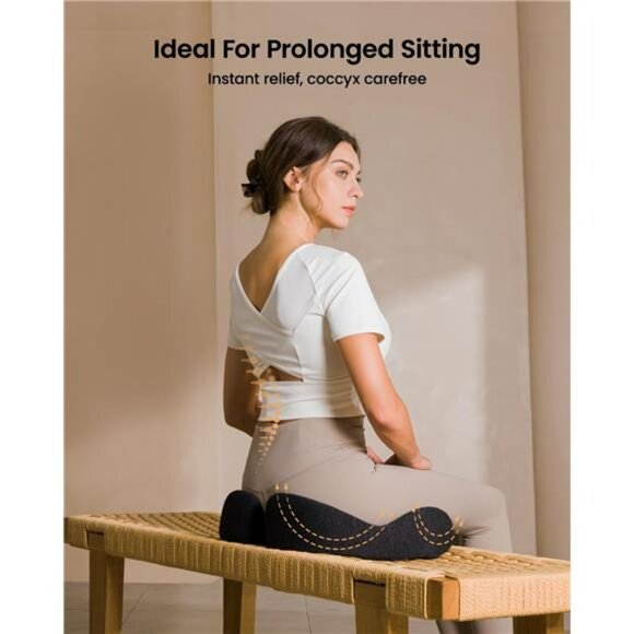 Memory foam seat cushion ergonomic coccyx tailbone pain relief office chair car - Picture 2 of 7